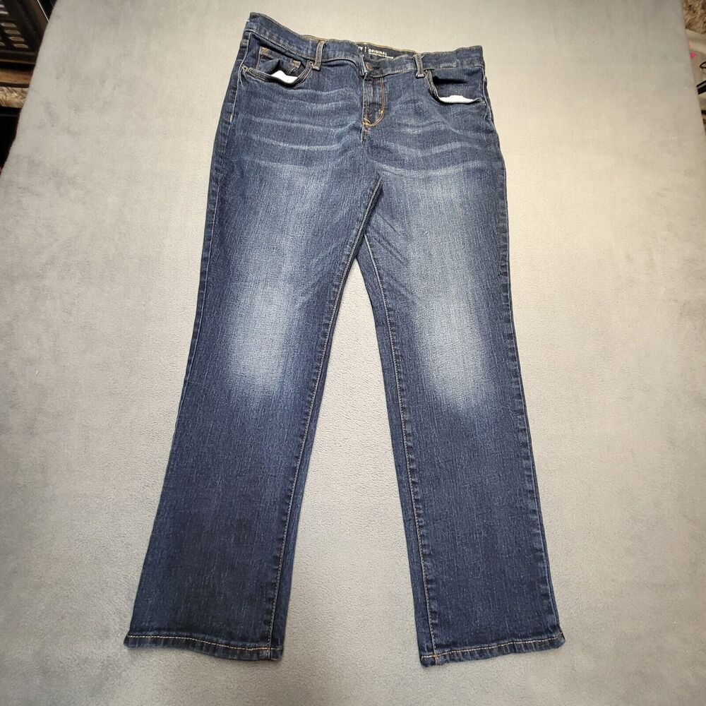 Old Navy Jeans Womens 12 Blue Original Straight Leg Distressed Denim Stretch
